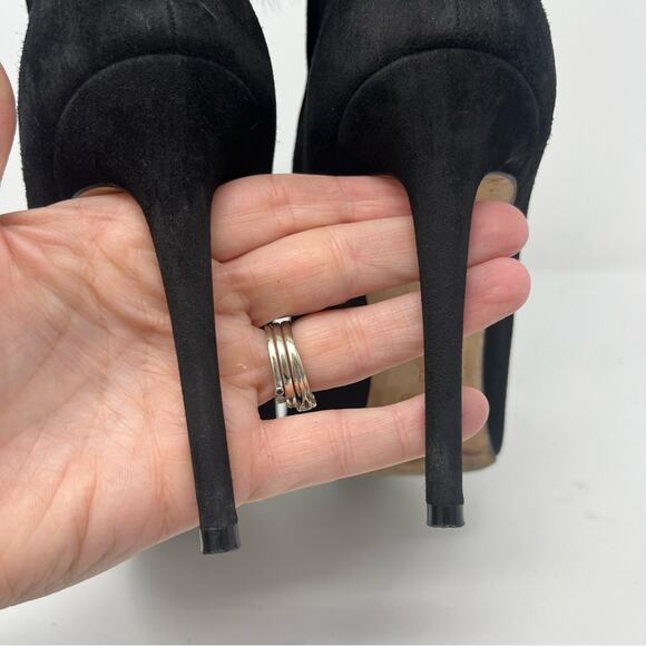 Jimmy Choo Boots Tesler Suede Pom Pom Ankle Booties - Picture 9 of 10